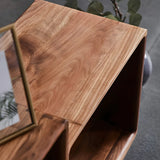Small Wood Open Cube Storage Bookcase Brown Image - 9