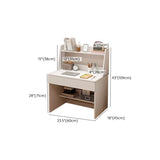 Small Wood Rectangle Sled Base Credenza Desk with Hutch #size