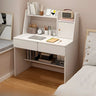 Small Wood Rectangle Sled Base Credenza Desk with Hutch Image - 3
