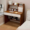 Small Wood Rectangle Sled Base Credenza Desk with Hutch Image - 7