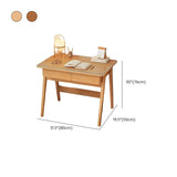 Small Wood Writing Desk with Drawers and Exterior Shelf Image - 24