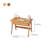 Small Wood Writing Desk with Drawers and Exterior Shelf Image - 25