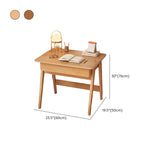 Small Wood Writing Desk with Drawers and Exterior Shelf #size