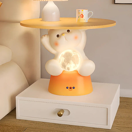 Smart Control Bear-Shaped Yellow Resin Kids Nightstand Image - 1