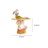 Smart Control Bear-Shaped Yellow Resin Kids Nightstand #size