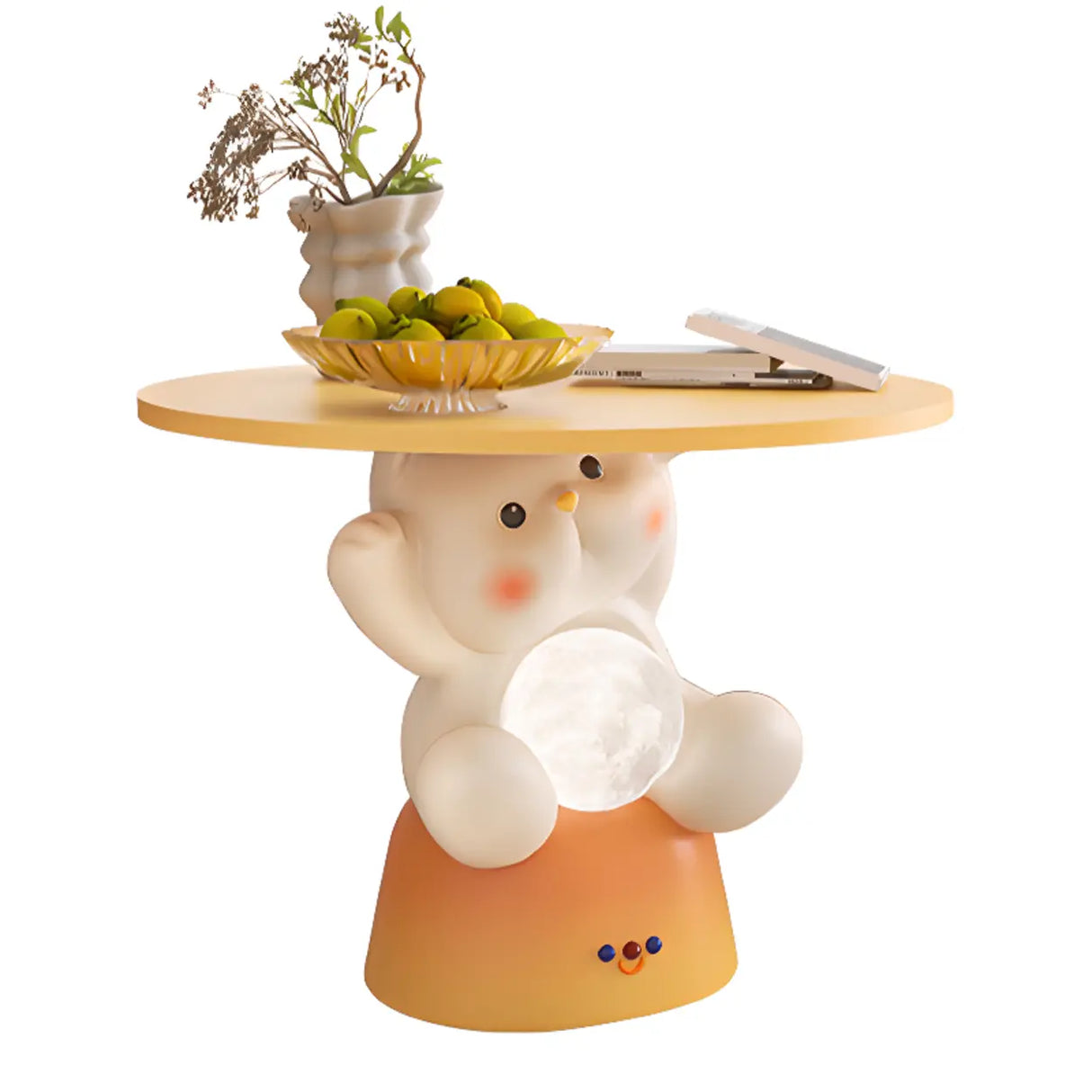 Smart Control Bear-Shaped Yellow Resin Kids Nightstand Image - 6