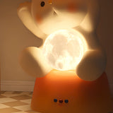 Smart Control Bear-Shaped Yellow Resin Kids Nightstand Image - 7
