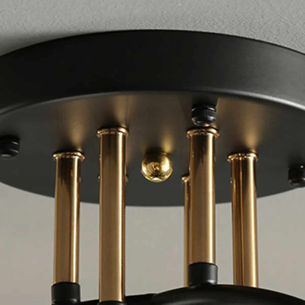 Smoke Gray Atomic Globe Semi-Flush Mount Lamp 6-Light Image - 12