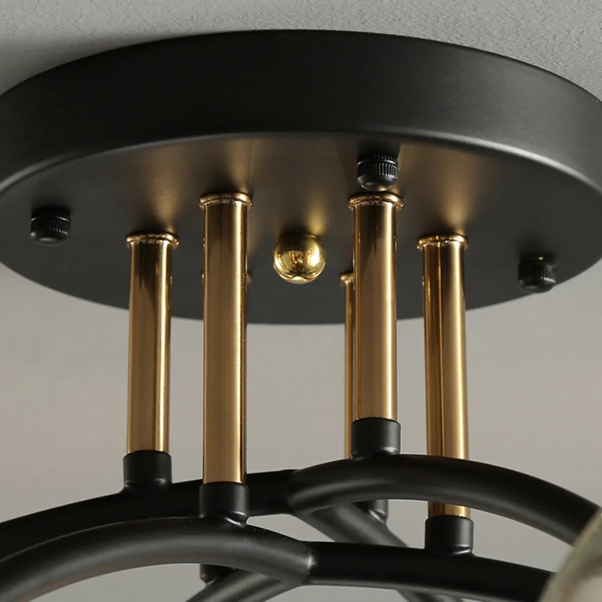 Smoke Gray Atomic Globe Semi-Flush Mount Lamp 6-Light Image - 17