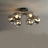 Smoke Gray Atomic Globe Semi-Flush Mount Lamp 6-Light Image - 19