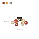 Smoke Gray Atomic Globe Semi-Flush Mount Lamp 6-Light Image - 24