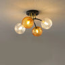Smoke Gray Atomic Globe Semi-Flush Mount Lamp 6-Light Image - 3