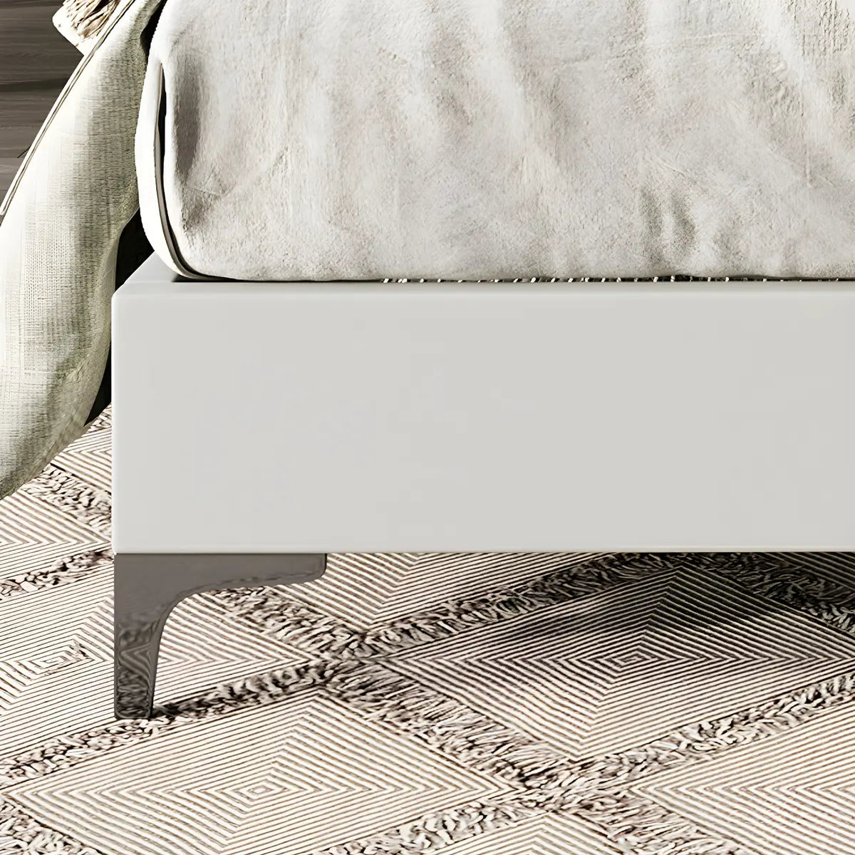 Soft Beige Queen Upholstered Wingback Bed with Storage Image - 11
