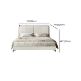 Soft Beige Queen Upholstered Wingback Bed with Storage #size