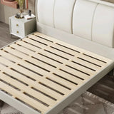 Soft Beige Queen Upholstered Wingback Bed with Storage Image - 8