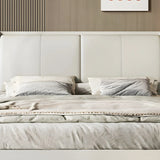 Soft Beige Queen Upholstered Wingback Bed with Storage Image - 9