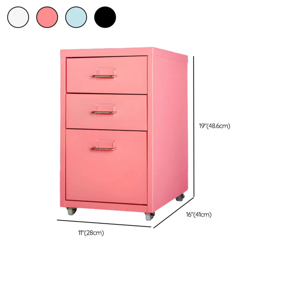 Soft Close Drawers Vertical Filing Cabinet with Casters 