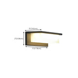 Solar Black Rectangular LED Outdoor Wall Light  #size