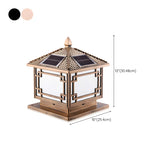Solar Chinese Style Square Garden Outdoor Table Lamp #size