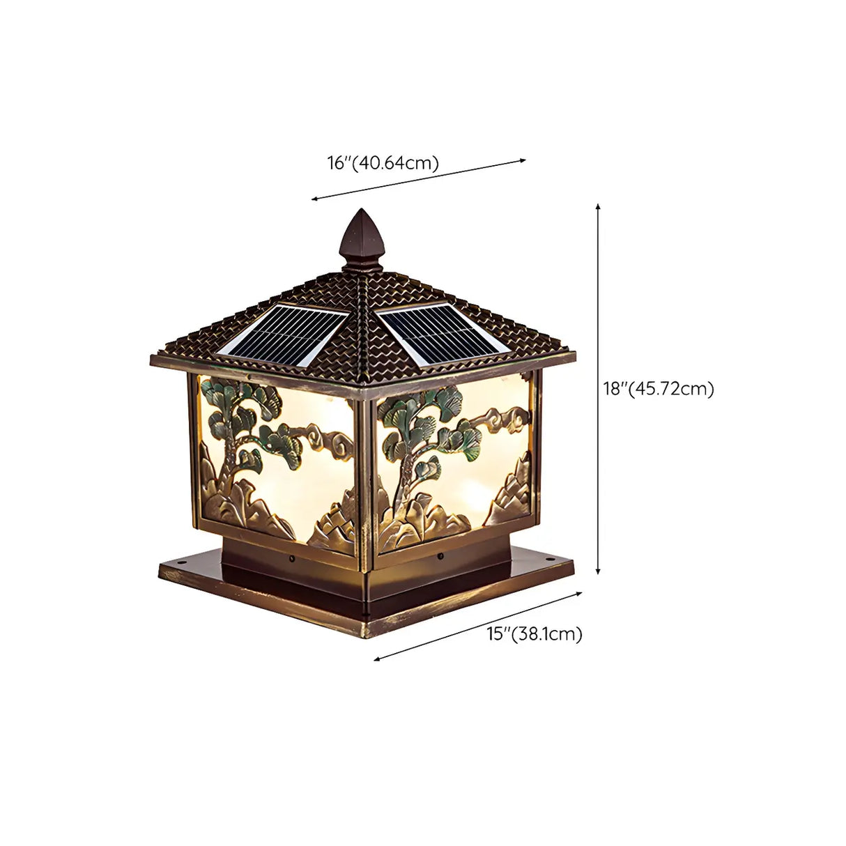 Solar Chinese Style Square Garden Outdoor Table Lamp Image - 19