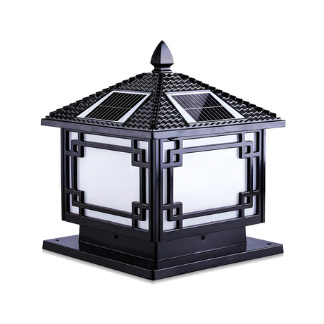 Solar Chinese Style Square Garden Outdoor Table Lamp Image - 2
