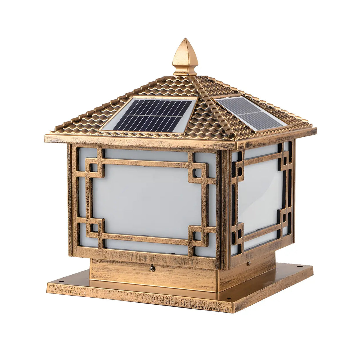 Solar Chinese Style Square Garden Outdoor Table Lamp Image - 8