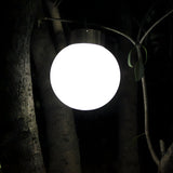 Solar-Powered White Outdoor LED Globe Pendant Light Image - 4