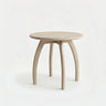 Nature 19.6"W x 19.6"D x 19.6"H Solid Ash Wood Round Side Table with Curved Legs Image - 4