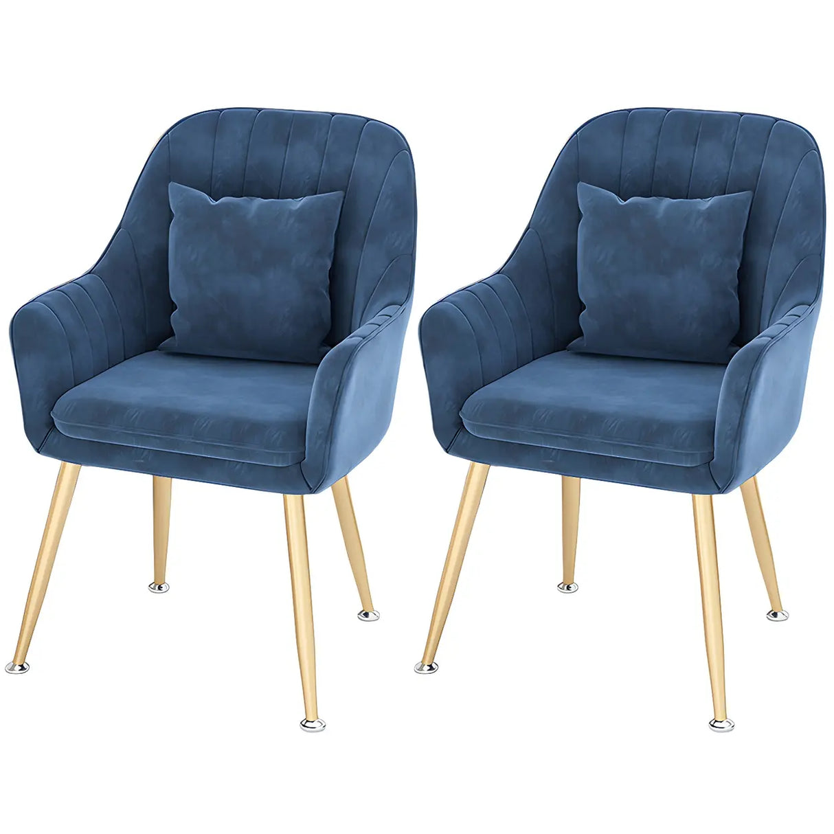 Solid Back Metal Leg Upholstered Dining Arm Chair Image - 27