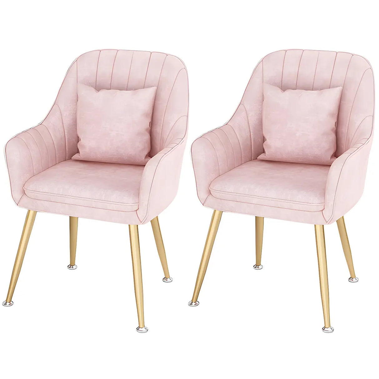 Solid Back Metal Leg Upholstered Dining Arm Chair Image - 45