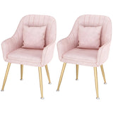 Solid Back Metal Leg Upholstered Dining Arm Chair Image - 45