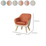  Solid Color Fixed Back Natural Wood Four Legs Arm Chair #size
