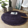 Solid Color Round Shag Polyester Green Plush Area Rug Image - 9