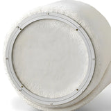 Solid Color White Round Wool Vanity Stool with Backrest Image - 11