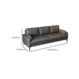 Solid Grey Water Resistant Leather Square Arm Sofa Image - 15
