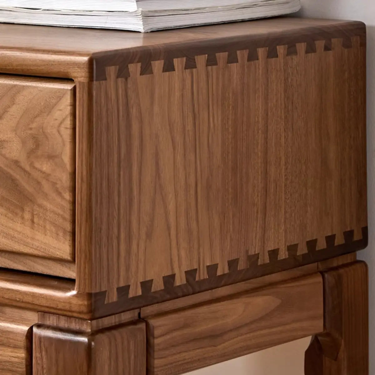 Solid Wood Espresso Large Console Table with Drawers Image - 10