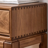 Solid Wood Espresso Large Console Table with Drawers Image - 10