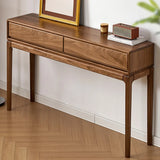 Solid Wood Espresso Large Console Table with Drawers Image - 2