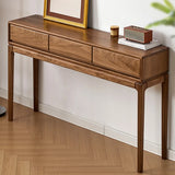 Solid Wood Espresso Large Console Table with Drawers Image - 5