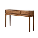 Solid Wood Espresso Large Console Table with Drawers Image - 6