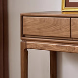 Solid Wood Espresso Large Console Table with Drawers Image - 9