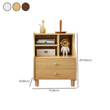 Solid Wood Open Storage Nightstand for Kids with Legs #size