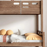 Solid Wood Stairs Bunk Bed with Mattress and Guardrail Image - 7