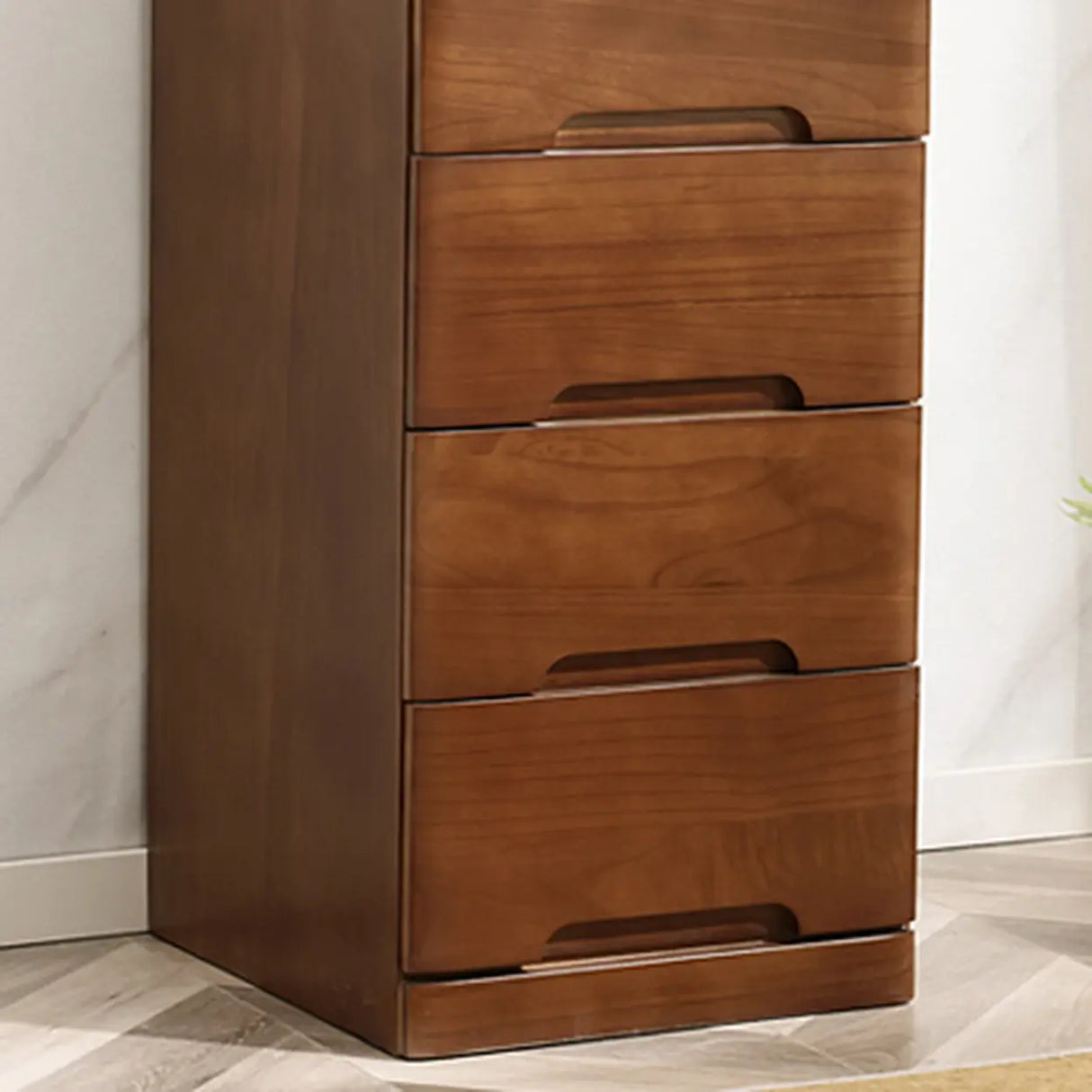 Solid Wood Vertical Natural Storage Filing Cabinet Image - 10