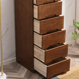 Solid Wood Vertical Natural Storage Filing Cabinet Image - 12