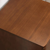 Solid Wood Vertical Natural Storage Filing Cabinet Image - 14