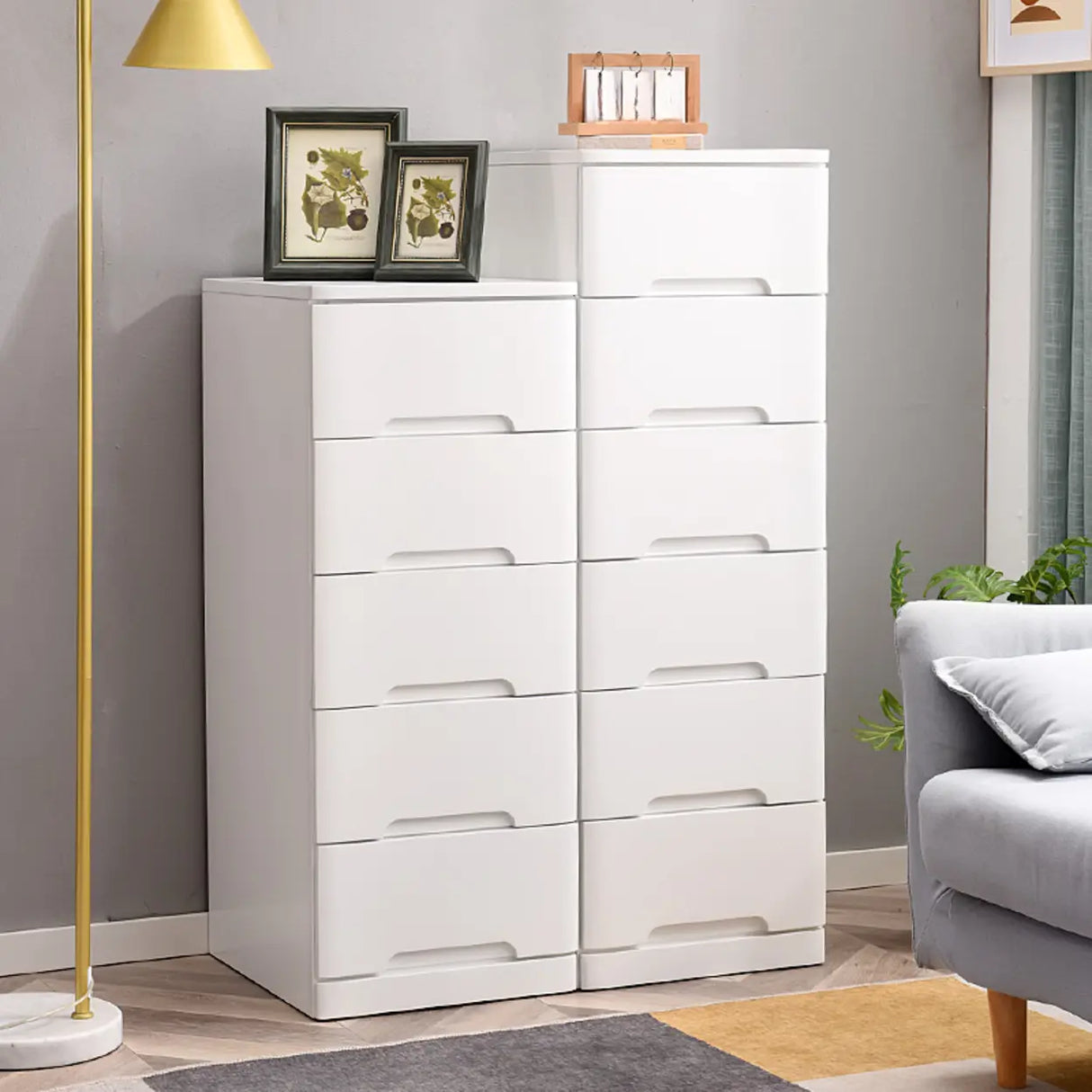Solid Wood Vertical Natural Storage Filing Cabinet Image - 4