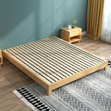 Solid Wood Walnut King Modern Minimalist Panel Bed Image - 3