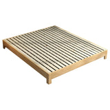 Solid Wood Walnut King Modern Minimalist Panel Bed Image - 5