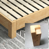 Solid Wood Walnut King Modern Minimalist Panel Bed Image - 8